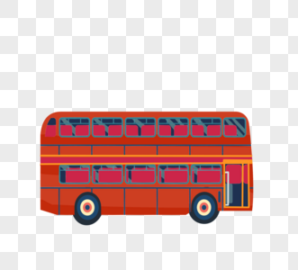 手绘红色巴士伦敦图片
