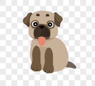 日本可爱卡通手绘小宠物狗狗图片素材