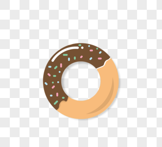 巧克力甜甜圈美食卡通徽章图片