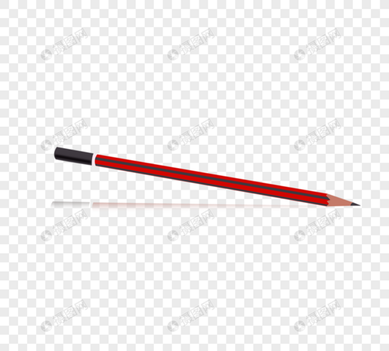 矢量扁平文具红色2b铅笔图片