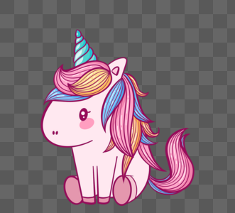 坐立太久坐立粉色独角兽素材