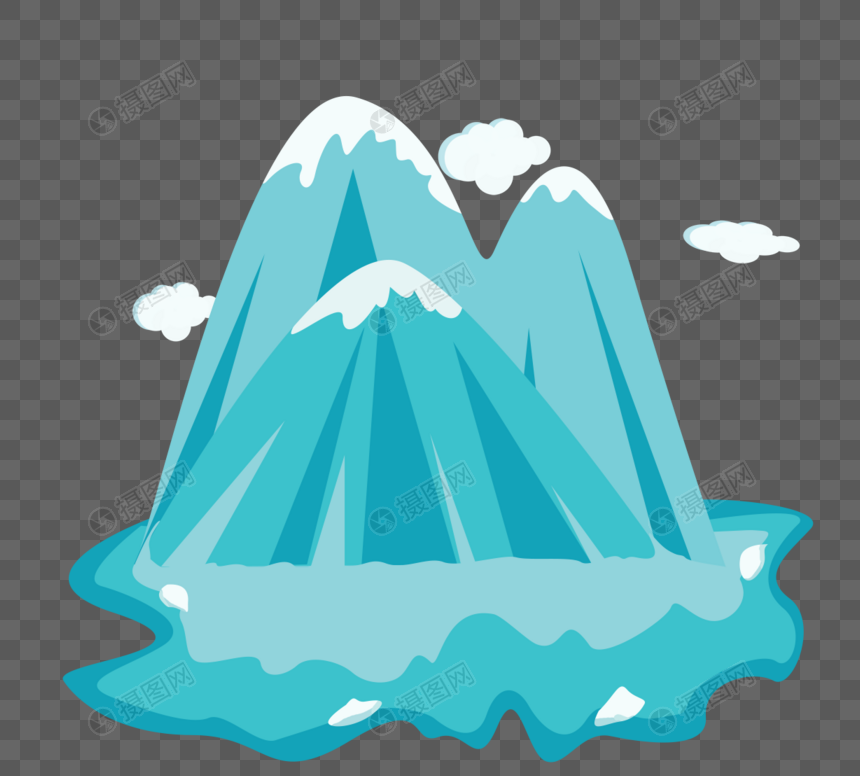 卡通风格正在融化冰山