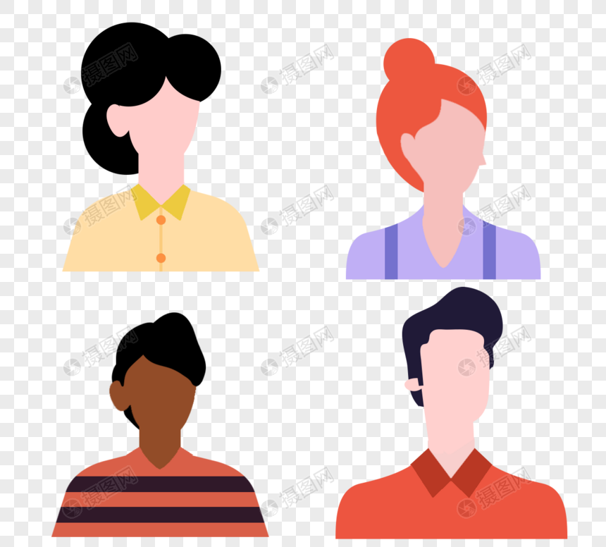 商务卡通休闲侧面头像元素素材下载 正版素材 摄图网