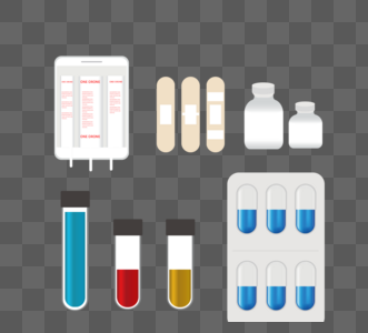 卡通手绘医疗设备胶囊试管高清图片
