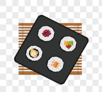 简单海鲜寿司盛肉盘例证图片