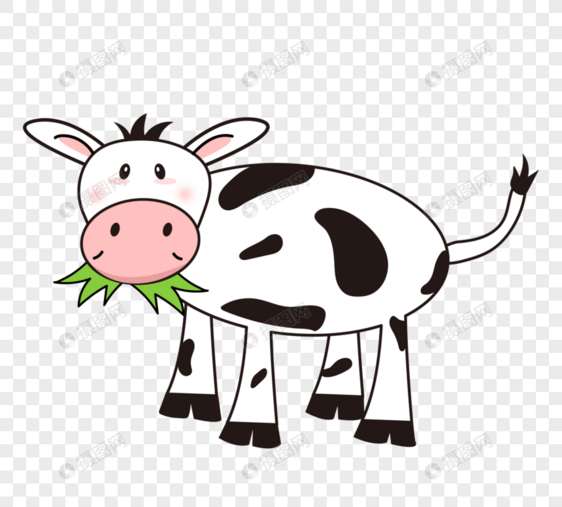 可爱卡通奶牛形象元素图片