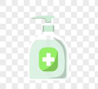 绿色瓶装洗手护理液洗手液图片