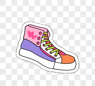 粉色和紫色相间彩色单支鞋子图片