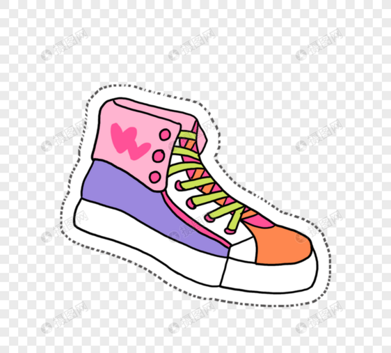粉色和紫色相间彩色单支鞋子图片