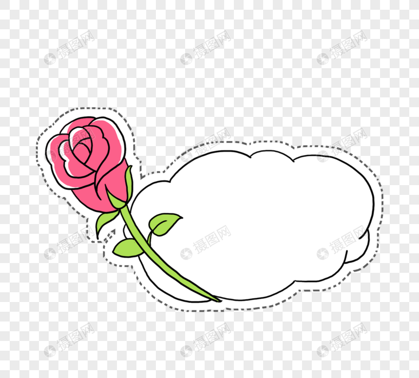一朵玫瑰花和白云图片
