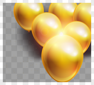 金色喜庆盛典气球PNG元素图片