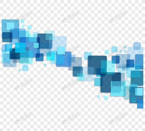 抽象层次蓝色商务几何方块边框图片