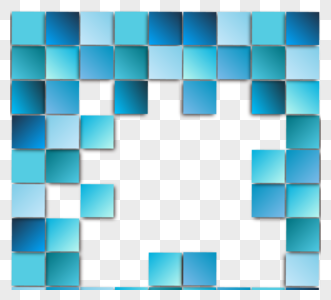 抽象蓝色立体方框几何边框图片