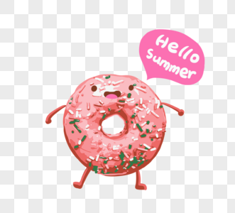 粉色甜甜圈小人物图片