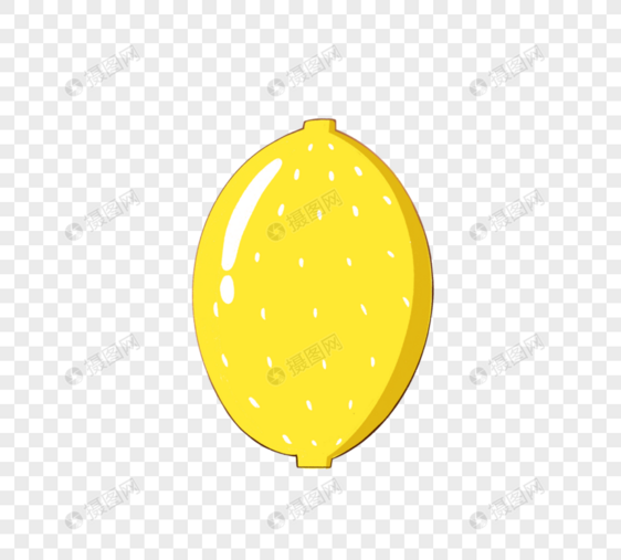 黄色柠檬水果卡通徽章元素图片