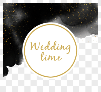 英文黑色签名黑色晕染创意边框素材