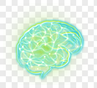 发光创意手绘科技感大脑图片
