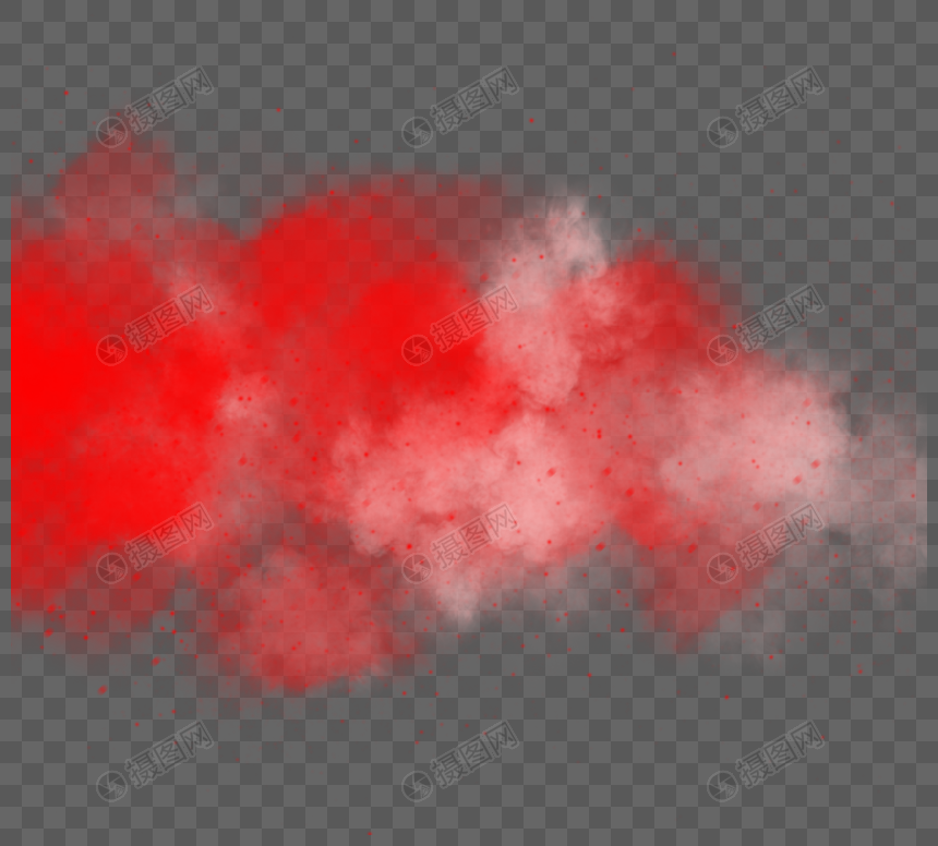 红色系创意感手绘烟雾元素图片