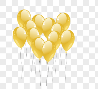 彩色节日金色气球元素图片