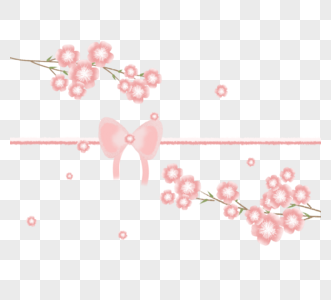 粉色樱花装饰蝴蝶结图片