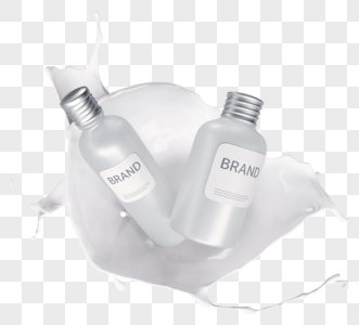 白色护肤品瓶子3d元素图片