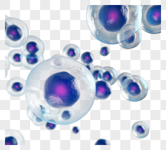 3d立体蓝色细胞结构元素图片