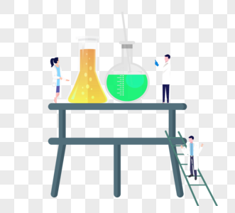 卡通手绘化学实验精致图片