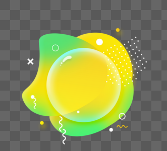 黄色渐变孟菲斯元素透明气泡高清图片