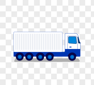 蓝色手绘运输物流卡车高清图片
