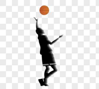 篮球运动员创意剪影图片