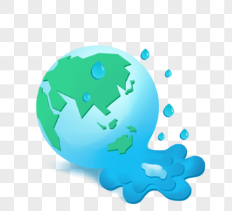 蓝色创意地球世界节水日图片