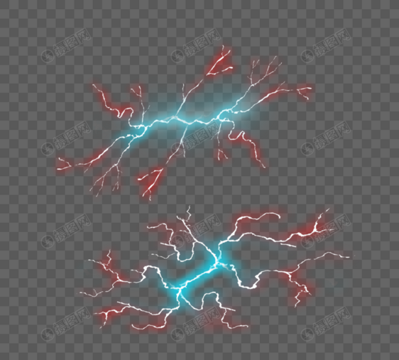 红蓝渐变光线闪电效果图片
