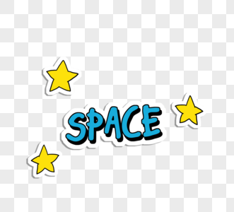三颗星星和space字母英文图片
