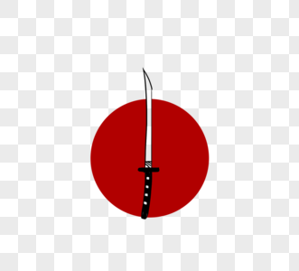 日本武士刀简单手绘元素图片