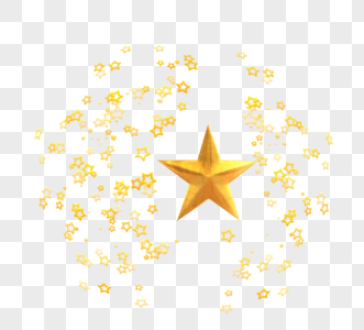 金色颗粒星星圆形凹面镂空星星排列元素图片