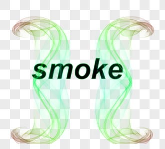简约绿色烟雾飘散元素图片