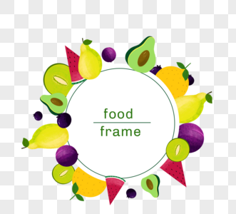 彩色卡通食物水果元素图片