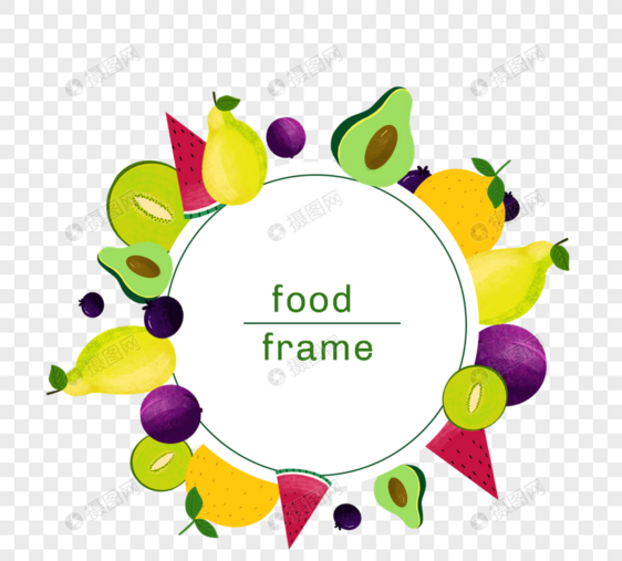 彩色卡通食物水果元素图片