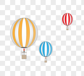 简约卡通热气球矢量元素图片