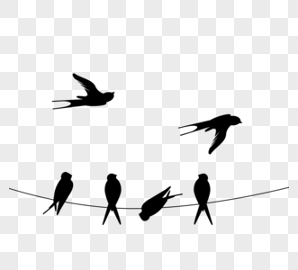 创意燕子鸟飞行剪影图片