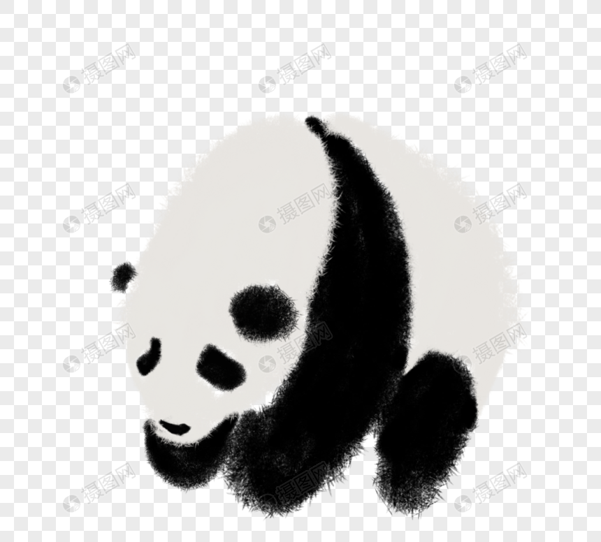 黑白大熊猫手绘水墨插图元素素材下载 正版素材401 摄图网 黑白大熊猫手绘水墨插图元素素材下载 正版素材401 摄图网