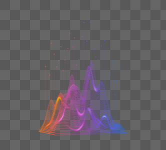 蓝紫色大数据起伏波纹图片