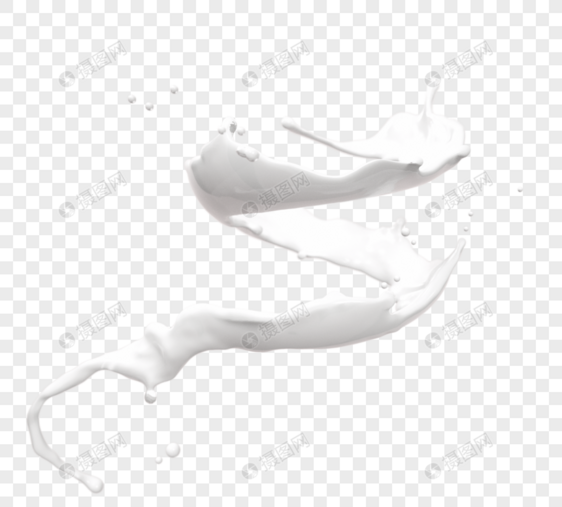 旋转流淌牛奶液体3d元素图片