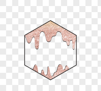 宴会玫瑰金流动液体多边形边框图片