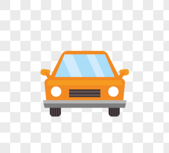 汽车橘色扁平简约创意元素图片