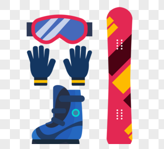 彩色手绘滑雪服图片