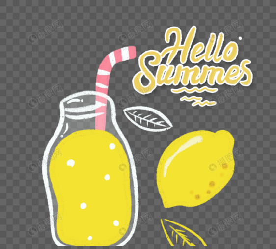 手绘卡通柠檬夏天字体设计图片
