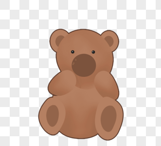 咖啡色简约卡通泰迪熊玩偶素材