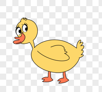 黄色卡通扁嘴鸭子图片素材