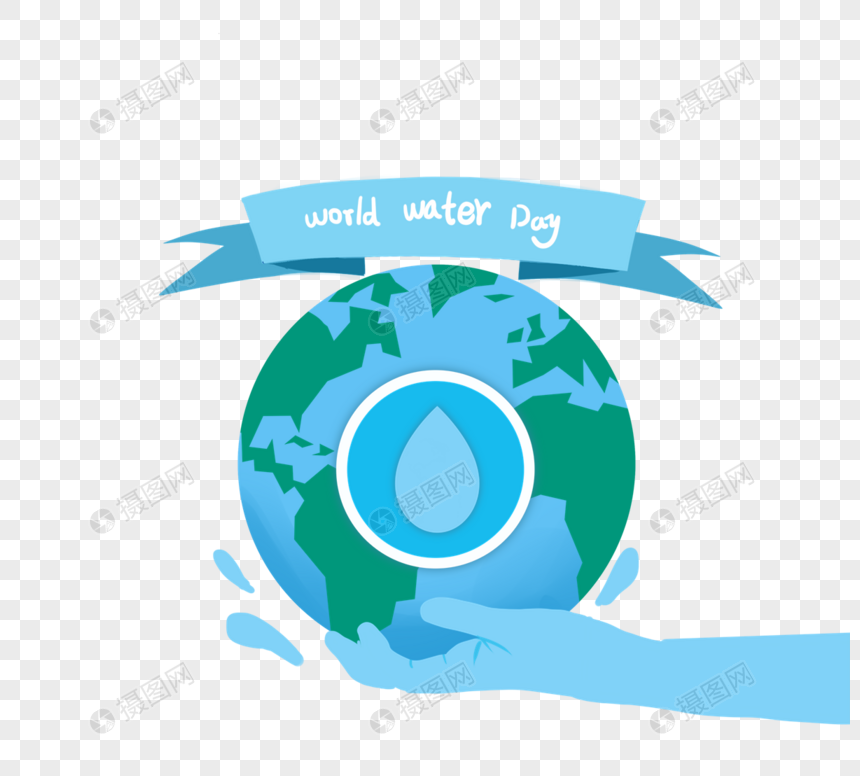 创意爱护世界水日水滴图片
